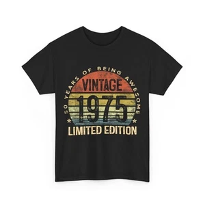 Vintage 1975 Limited Edition 50-Year-Old Gifts 50th Birthday T-Shirt - Picture 1 of 3