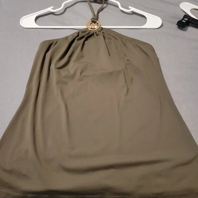 Michael Kors женщин зеленый логотип с бретелью через шею верхний встроенный бюстгальтер подкладка размер маленький - Изображение 1 из 4