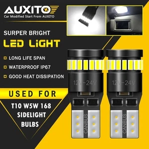2PC T10 194 168 W5W 2825 LED License Plate Interior Light Bulb 6000K Super White - Picture 1 of 14