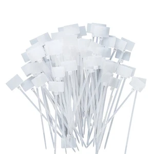 100Pack Zip Ties Write on Ethernet RJ45 RJ12 Wire Power Cable Label Mark Tags E - Afbeelding 1 van 7