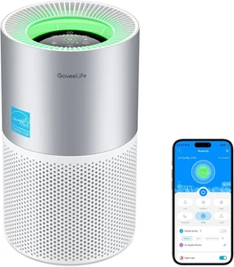 Air Purifier for Large Rooms, with App, Air Quality Monitor, Silver and White - Picture 1 of 12