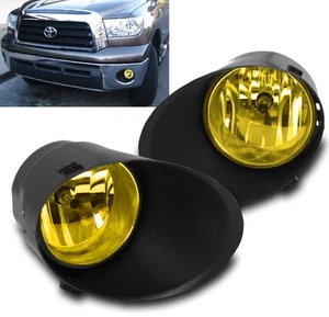 2007-2013 TOYOTA TUNDRA/2008-2011 SEQUOIA YELLOW BUMPER FOG LIGHT LAMP KIT COVER - Picture 1 of 4