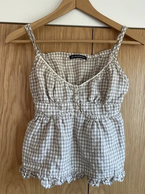 Y2K Brandy Melville Tiffany Babydoll Women’s Small Top Tan Linen - Image 1 of 4