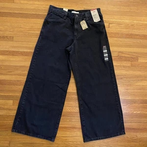 Levi's '94 Baggy Wide Leg Jeans Womens 31x31 Black Mid Rise Loose Fit Denim - Picture 1 of 17