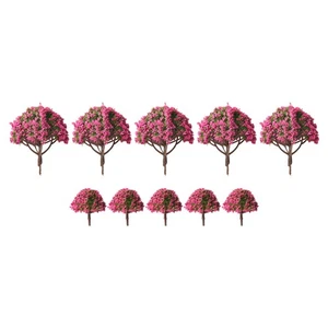 Beautifully Crafted Pink Flowering Trees for Outdoor Scenes Pack of 10 4cm/8cm - Picture 1 of 14