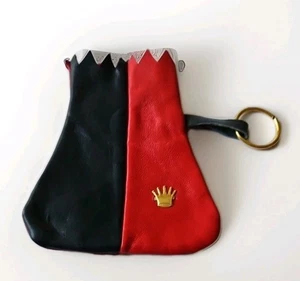 Leather Pouch Larp Sca Pagan with Keychain With Crown Great Coins, Jewelry, Dice - Picture 1 of 4