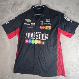 Camicia Nascar Kyle Busch #18 M&M'S Racing Pit Crew con bottoni JH Design Uomo XL - Foto 1 di 12