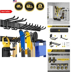 Garage Wall Storage Organizer Heavy Duty Tool Rack Yard Equipment Storage - Picture 1 of 9