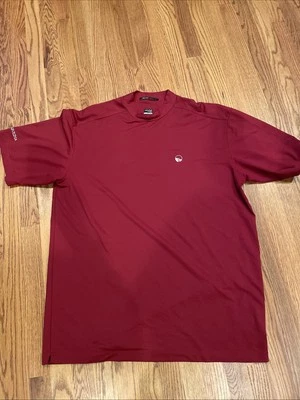 Tiger Woods Nike Men's Mock Neck Shirt Red Dri Fit Polyester Blend XL Golf - Image 1 of 4
