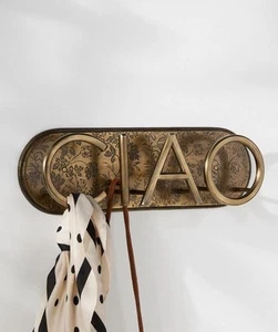Anthropologie Ciao Wall Hook Rack, NWT Bronze Wall Hanger MSRP $78 - Picture 1 of 12