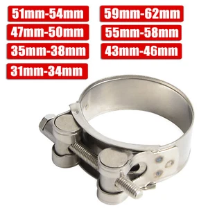 Universal Motorcycle 31-62mm Clip-on Silencer Clamp Kit For Muffler Down Pipe - Picture 1 of 13