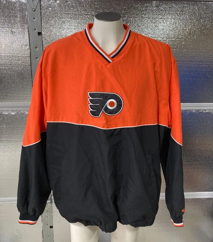 Philadelphia Flyers Warm Up Jacket - Mens XXL - Pull Over - Orange & Black - NHL Cover
