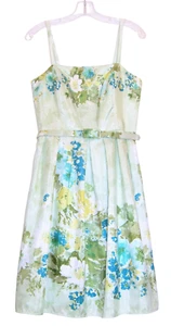 Jessica Howard Fit & Flare Dress Size 8 Floral Belted Waist Shoulder Straps - Picture 1 of 5