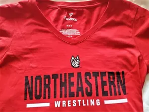 Northeastern Huskies Wrestling Tshirt Shirt Short Sleeve V Neck M - Picture 1 of 2