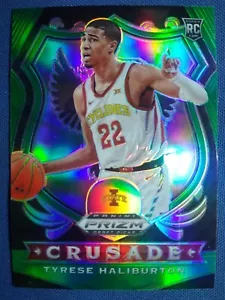 ** Tyrese Haliburton : 2020 Panini Rookie ** Green Crusade Refractor ** - Picture 1 of 2