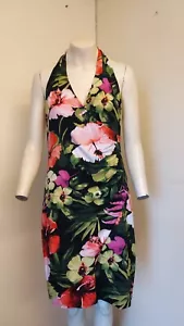 Blumen Neckholder Halsteil Stil schwarz Multi Kleid aus Cache - Größe XL (12) - NEU! - Bild 1 von 5