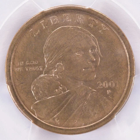 PCGS $1 2001-P Sacagawea Dollar Improperly Annealed MS66 Cover