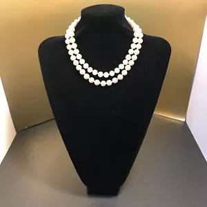 COLLANA CINER VINTAGE CHIC RETRÒ FINTA PERLE GROSSE STILE GIROCOLLO COLORE CREMA LEGGI - Foto 1 di 18