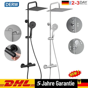 Regendusche Duschsystem mit Thermostat Duscharmatur Duschset 5 Modi Handbrause - Bild 1 von 20