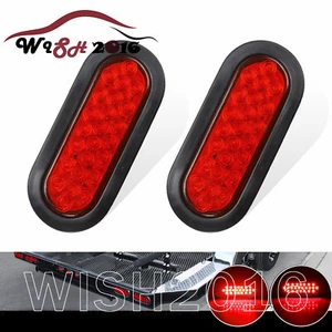 2x 6" 24 LED rojo ovalado remolque camión parada/giro/freno trasero luces selladas con ojal - Imagen 1 de 7