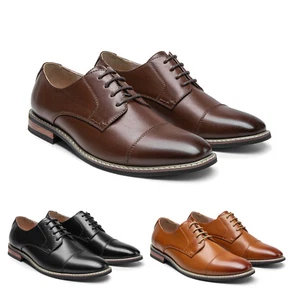 Men's Classic Oxfords Dress Shoes Cap Toe Oxfords Formal ShoesSize 8-13 - Picture 1 of 25