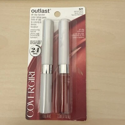 Cover Girl Outlast ALL DAY 24 Hour Lip Color & Gloss ETERNAL FLAME 521 - Image 1 of 3