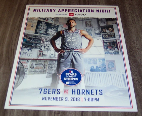 PHILADELPHIA 76ERS SIXERS BEN SIMMONS 8.5" X 11" NBA Game PROMO POSTER ROCKY Cover