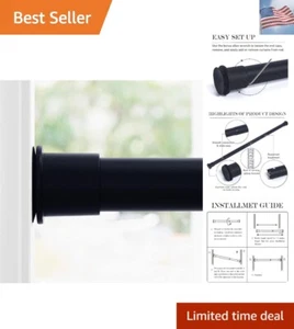 Black Room Divider Tension Curtain Rod for Windows 66 to 120, Inside Mount Ex... - Picture 1 of 7