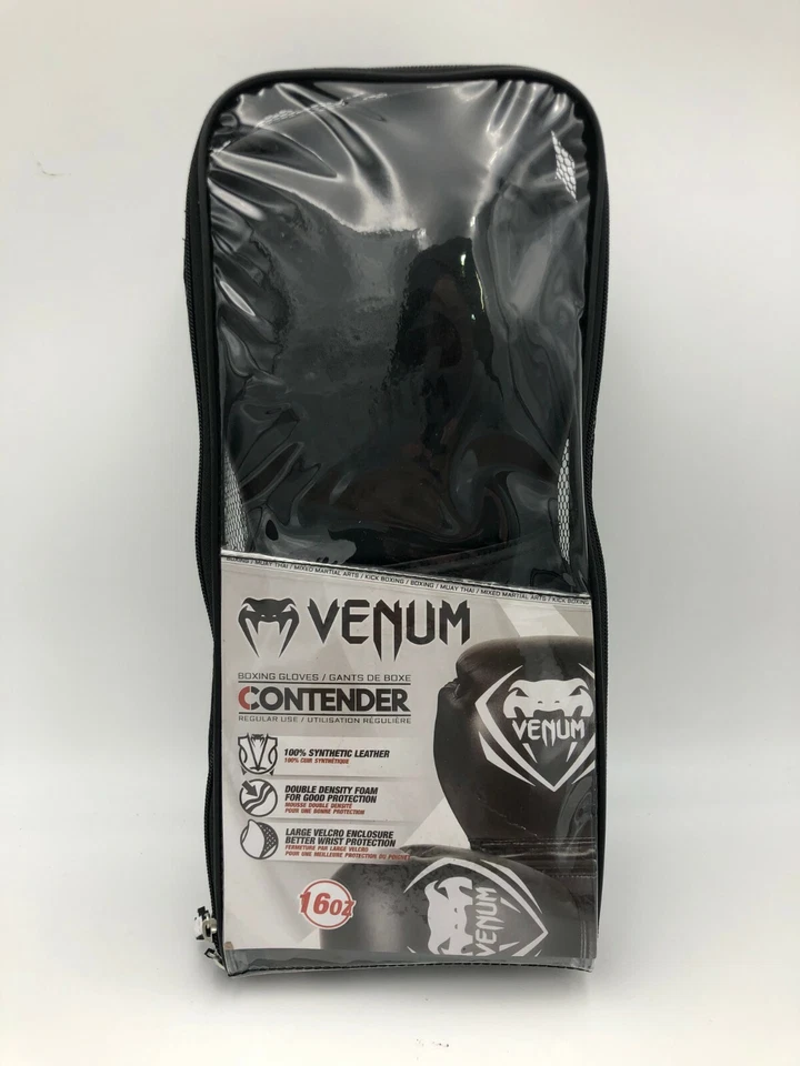 Venum Contender Size 16oz Synthetic Leather Boxing Gloves Black