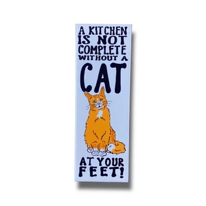 Orange Tabby Cat Kitchen Magnet Pet Portrait Decor Gift 1.5x4.5" Handmade - Picture 1 of 6