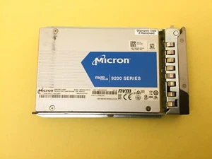 Micron 9200 PRO 3.84TB PCIe NVME U.2 2.5" SSD MTFDHAL3T8TCT Dell 3FG6P - Picture 1 of 4