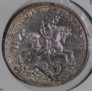 German States Medal silver Mansfield Bornstedt George slaying dragon BU0367 com - Picture 1 of 2