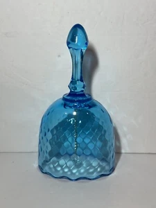 Vintage Fenton Colonial Blue Glass Decorative Bell - Picture 1 of 8