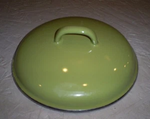 Vintage Topf Pfanne Deckel Retro Avocado Grün Emaille Kuppel 7 1/4" Schwer - Bild 1 von 2
