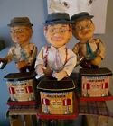 3 Vintage Charlie Weaver Bartender Tin Toy  Japan Rosko Toys One Face Lights Up!