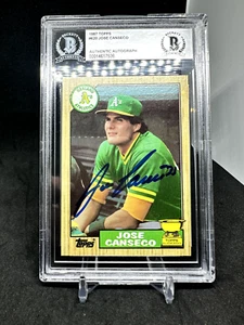 Jose Canseco Signed 1987 Topps #620 Rookie Card RC Autograph Beckett Authentic - Picture 1 of 2