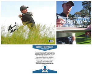 Maverick McNealy PGA Golfista Firmado 8x10 Prueba Fotográfica Beckett Certificado de Autenticidad Autografiado - Imagen 1 de 3