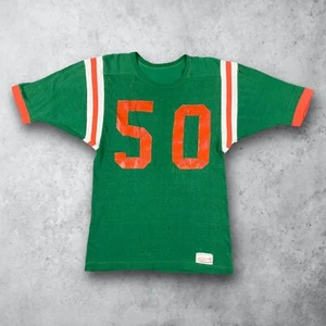 Vintage 40s 50s Russell Southern Miami Jersey #50 Shirt Size Medium Distressed - Picture 1 of 14