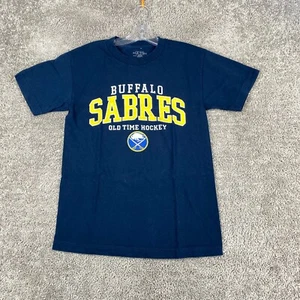 Old Time Hockey Buffalo Sabres Pullover Shirt Men's Size S Navy Short Sleeve - Picture 1 of 6