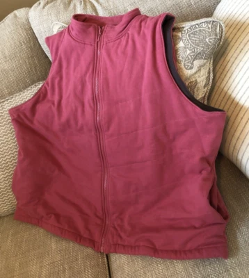 Chaleco deportivo inteligente elástico de felpa francesa acolchado malva con bolsillos 2X Foto 1 de 4