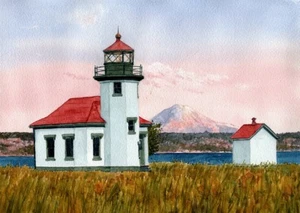 Faro y monte Point Robinson Paisaje Rainier, Washington. Impresiones de Rob Thorpe - Imagen 1 de 2