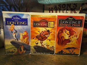 Walt Disney's The Lion King + 1 1/2 + 2: Simba's Pride Trilogy (3) VHS Clamshell
