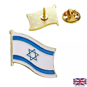Israel Flag Pin Israeli Brooch Metal Star of David Badge Country Lapel Logo Gitt - Picture 1 of 3