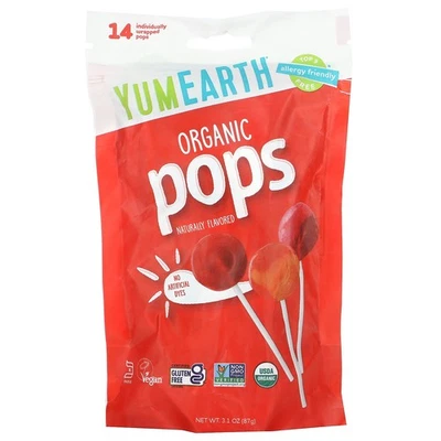 Pops orgánicos, surtidos, 14 pops envueltos individualmente, 3,1 oz (87 g) Foto 1 de 2