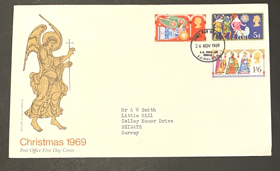 A101 Great Britain FDC Christmas 1969 SG: 812-814 Edinburgh cancel - Image 1 of 1