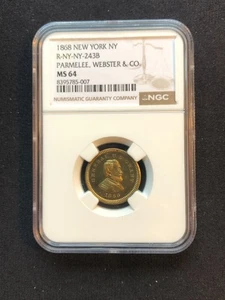Parmelee, Webster & Co., New York City 1868 Merchant Token, Rulau NY-NY 243B - Picture 1 of 4