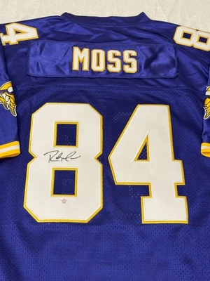 Camiseta de fútbol americano estilo profesional firmada por Randy Moss Minnesota Vikings certificado de autenticidad Foto 1 de 4