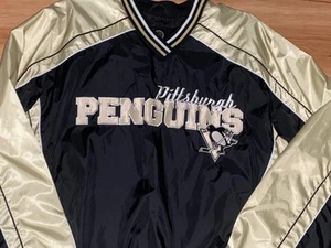 Vtg G3 Pittsburgh Penguins NHL Mens Sz XL Windbreaker Jacket Pullover Crosby - Picture 1 of 6