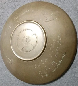 1953 Commemorative Korean Brass Rice Bowl Lee Sang Chul C.G.of 28th ROK Inf. Div - Picture 1 of 7