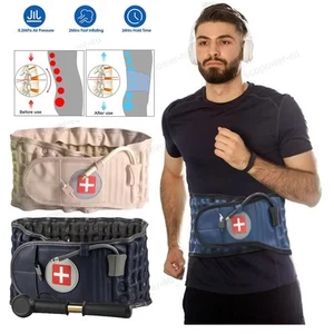 Decompression Belt Back Brace Lumbar Spinal Support & Extender Belt Air Traction - Foto 1 di 19